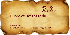Ruppert Krisztián névjegykártya