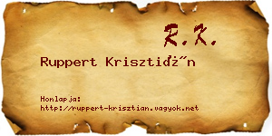 Ruppert Krisztián névjegykártya